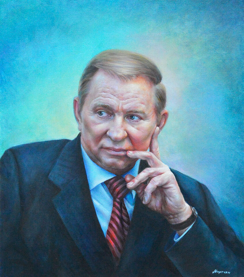 Leonid Danylovych Kutschma Präsident der Ukraine von 1994 bis 2005 Öl auf Leinwand, 80 cm x 60 cm (2018)