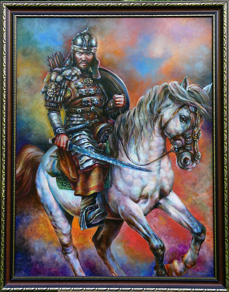 Er-Targyn Kasachisches Heldenepos Öl auf Leinwand, 130 cm x 100 cm (2018)