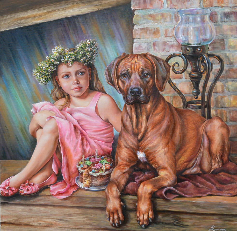 Geburtstag eines Freundes Öl auf Leinwand, 100 cm x 100 cm (2017)